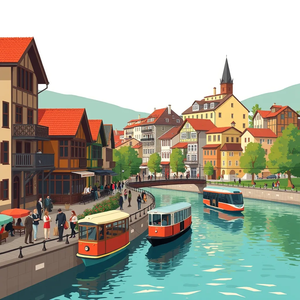 Öğle: Porsuk Çayı ve Adalar illustrator