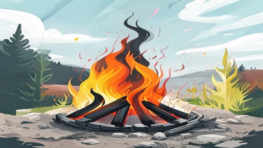 Mangal kömürünün tutuşmuş hali