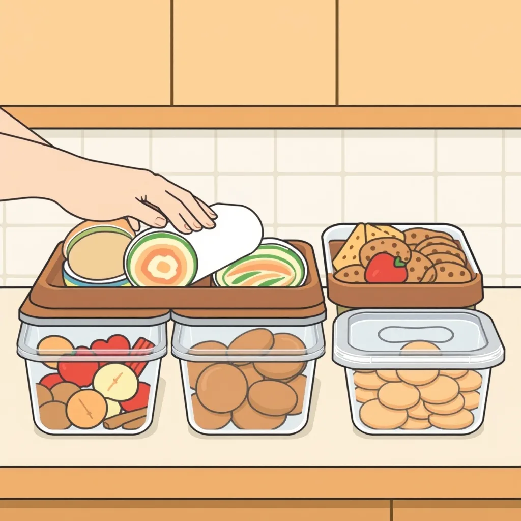 Yiyecekleri saklama kutularına aktarmak