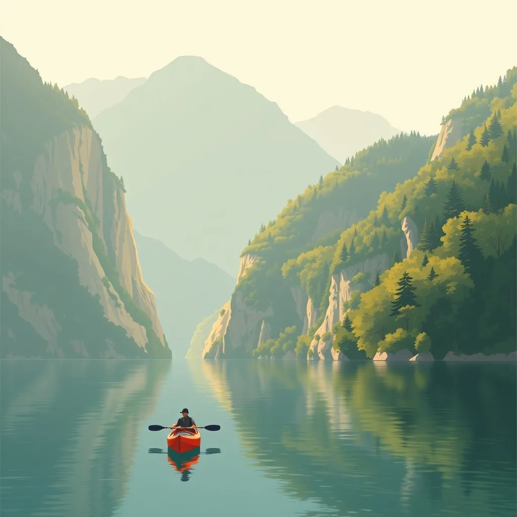 Hamsilos Fiyordunun Eşsiz Güzelliği illustrator